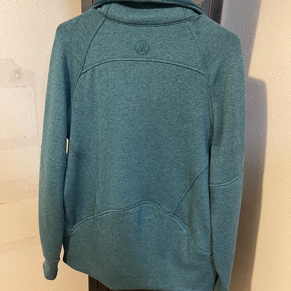 Scuba Oversized Funnel-Neck Zip Up Plush jacket, XS/S, green-teal - Picture 2 of 5